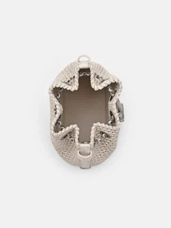 Raffia Mini Bucket Bag - Chalk