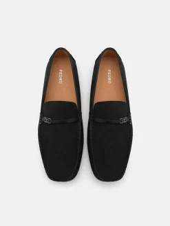 Renly Nubuck Driving Shoes - Black