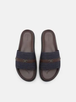 Renly Slide Sandals - Navy Denim