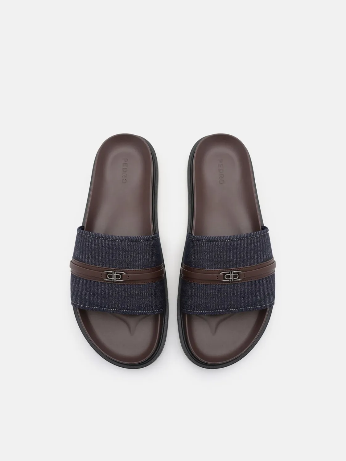 Renly Slide Sandals - Navy Denim