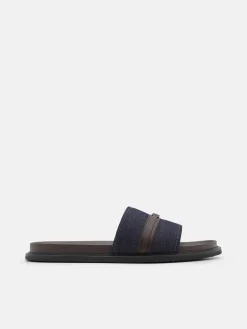 Renly Slide Sandals - Navy Denim