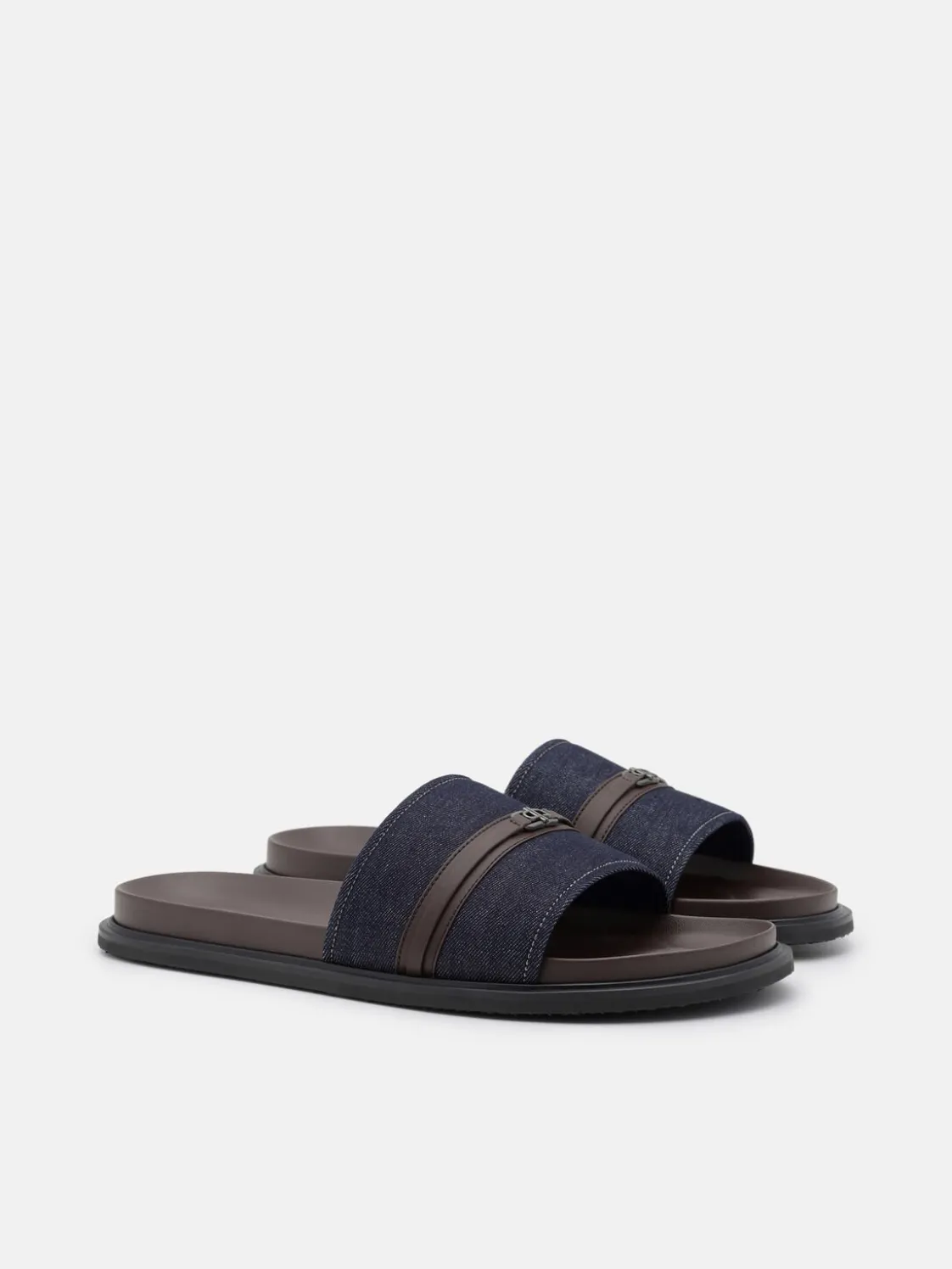 Renly Slide Sandals - Navy Denim