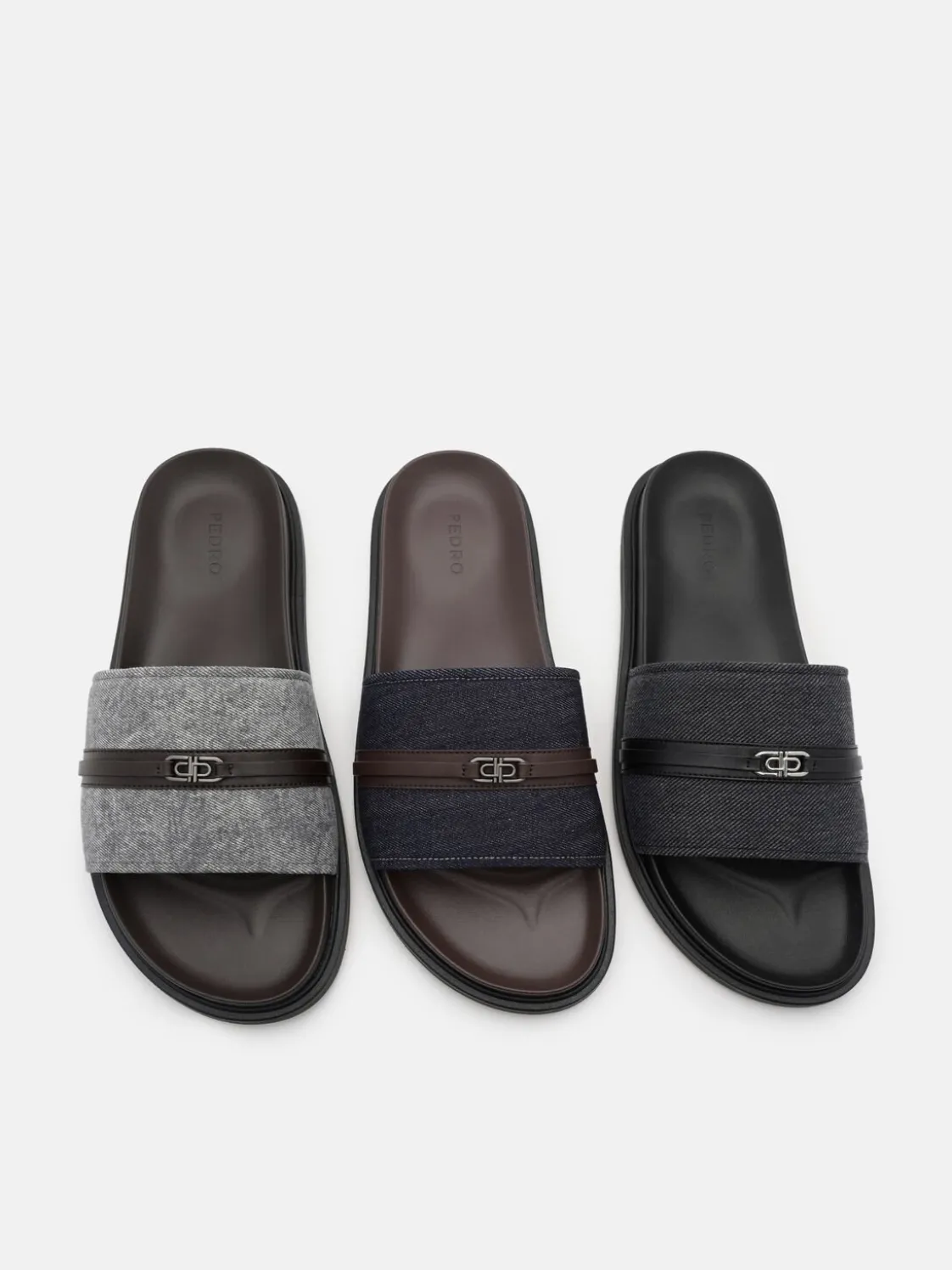 Renly Slide Sandals - Navy Denim