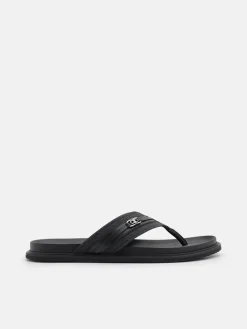 Renly Thong Sandals - Black Fabric