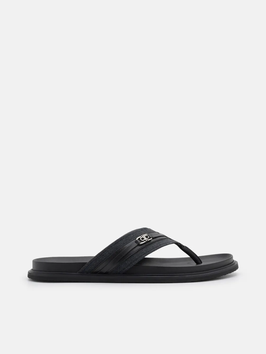 Renly Thong Sandals - Black Fabric