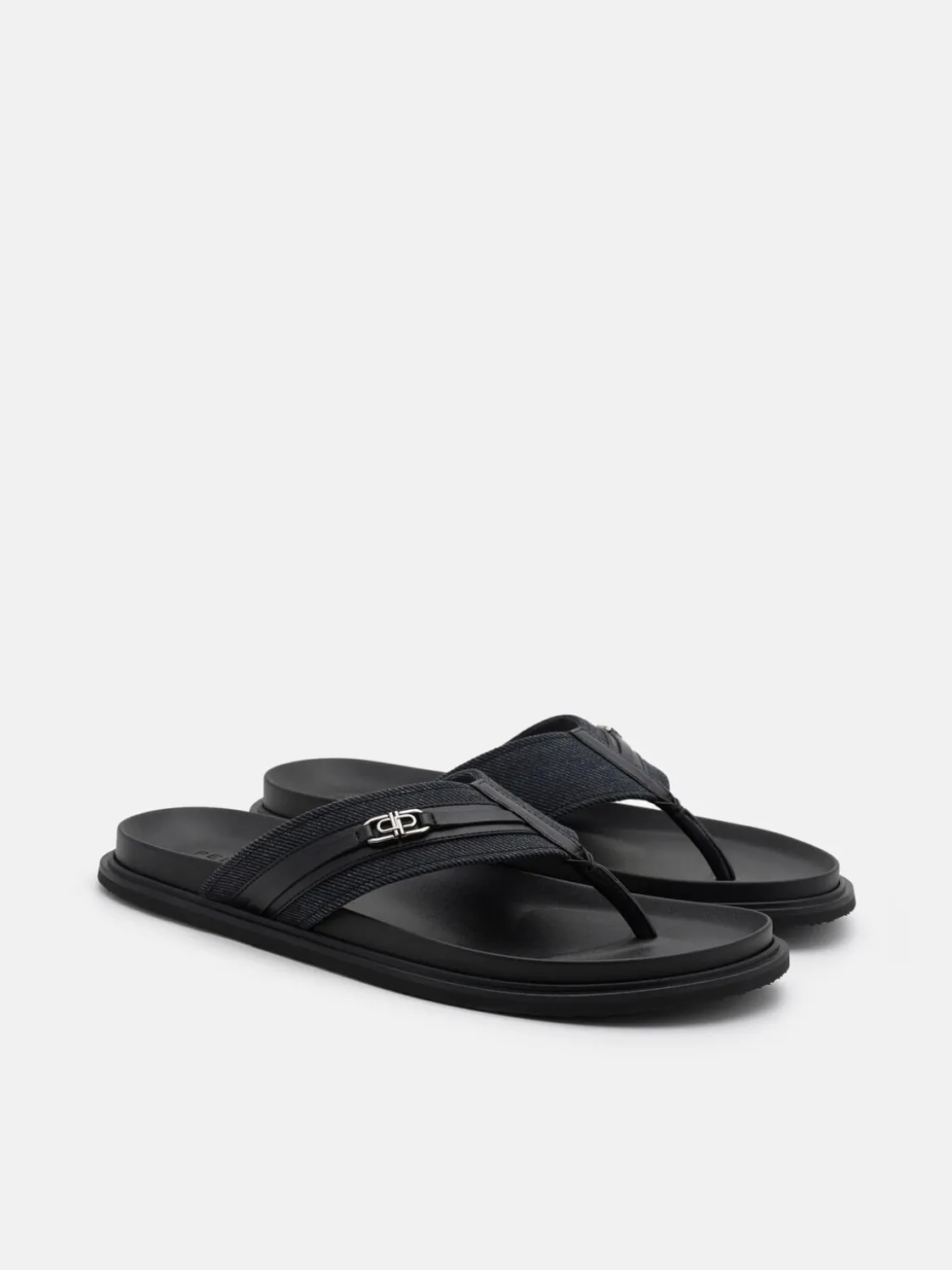 Renly Thong Sandals - Black Fabric
