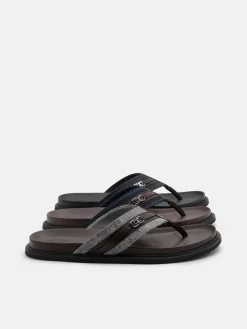 Renly Thong Sandals - Black Fabric