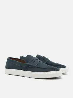 Ridge Suede Slip-On Sneakers - Blue