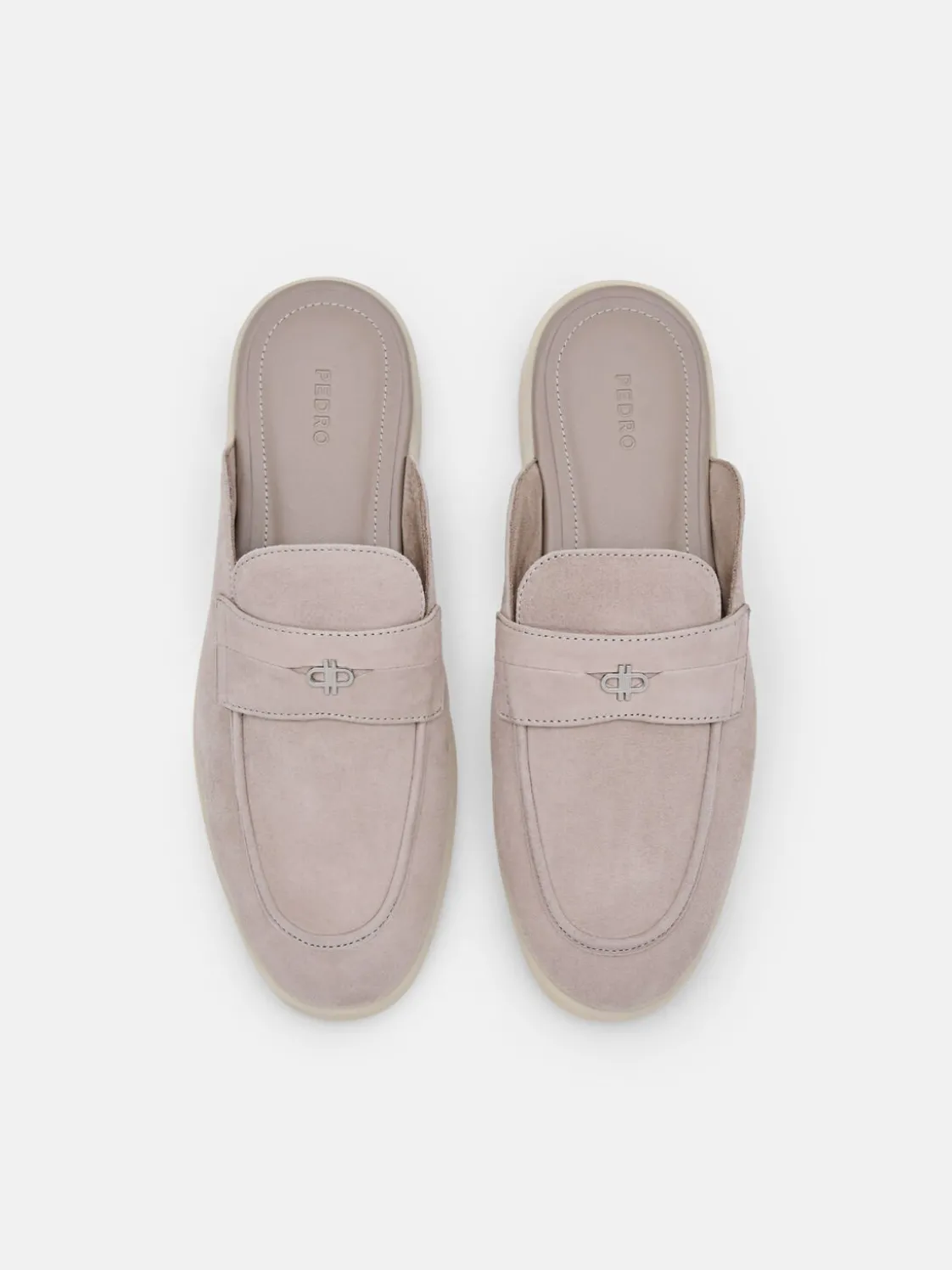 Roam Suede Mules - Light Grey