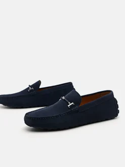 Robert Leather Driving Shoes - Navy