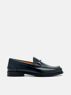 Robert Leather Horsebit Loafers - Navy