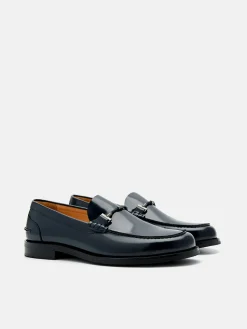 Robert Leather Horsebit Loafers - Navy