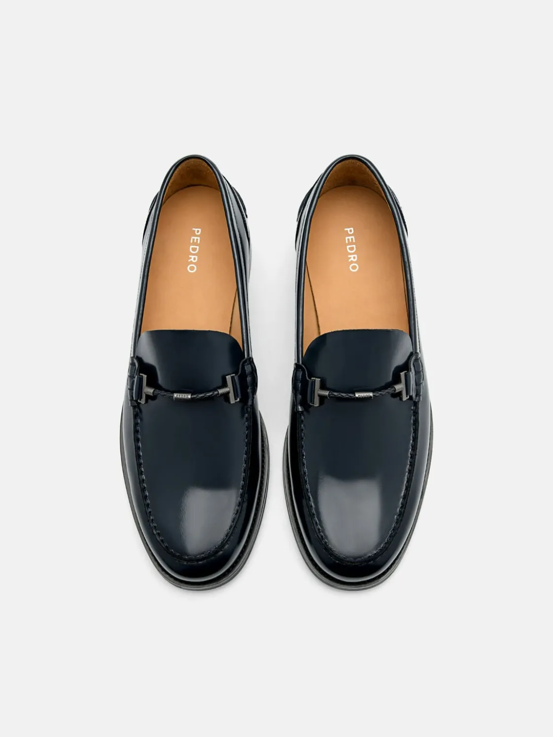 Robert Leather Horsebit Loafers - Navy