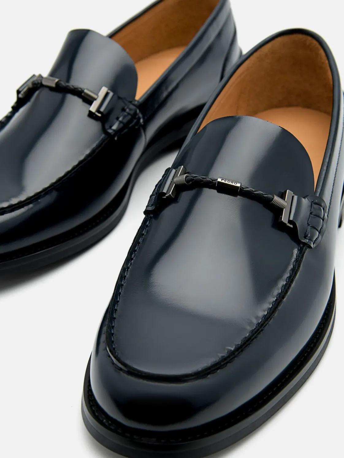 Robert Leather Horsebit Loafers - Navy