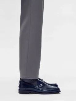 Robert Leather Horsebit Loafers - Navy