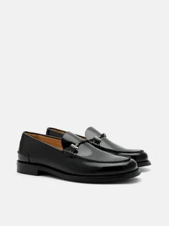 Robert Leather Horsebit Loafers - Black