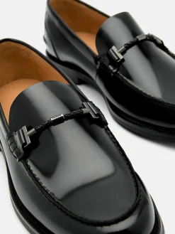 Robert Leather Horsebit Loafers - Black