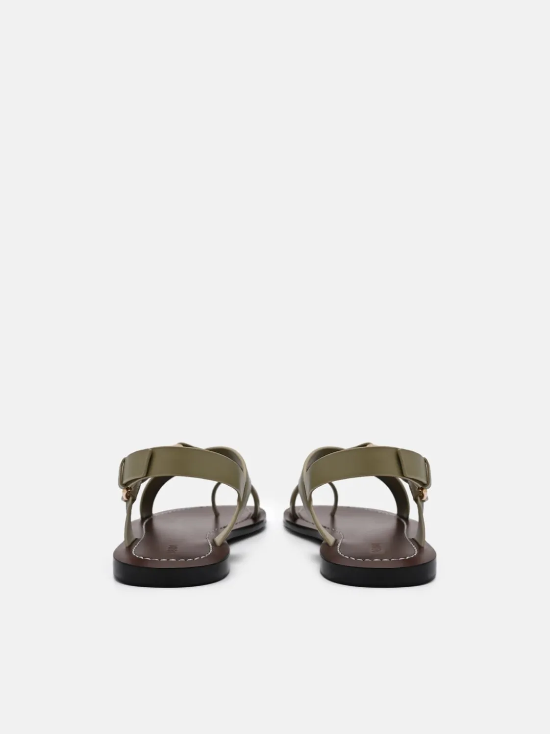 Roe Leather Backstrap Sandals - Olive