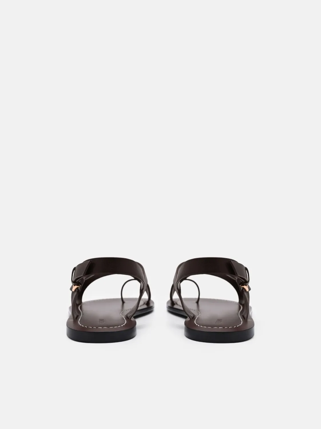 Roe Leather Backstrap Sandals - Dark Brown