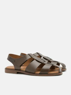 Roman Backstrap Sandals - Brown