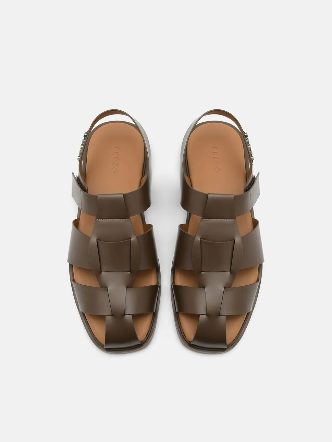 Roman Backstrap Sandals - Brown