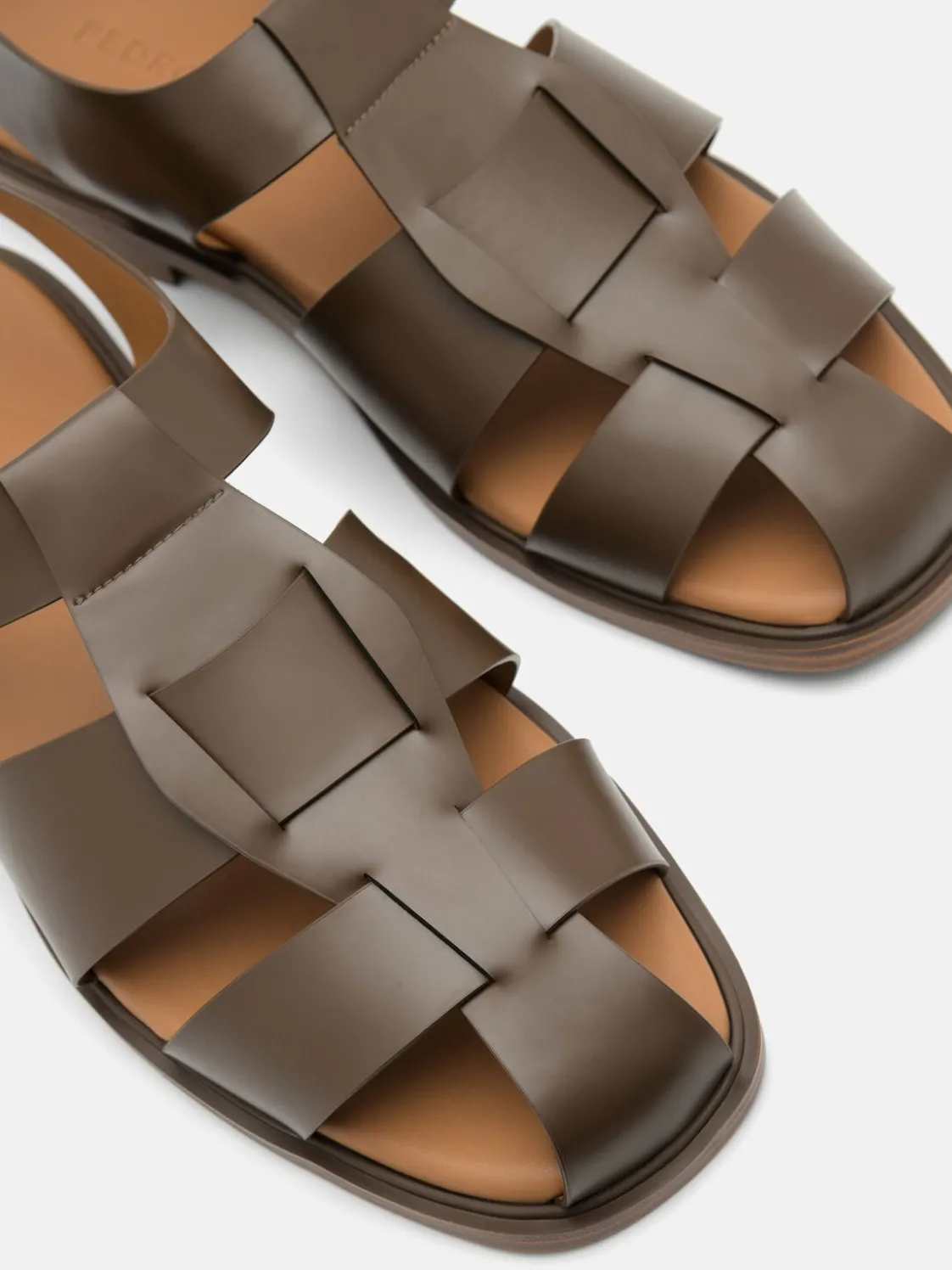 Roman Backstrap Sandals - Brown