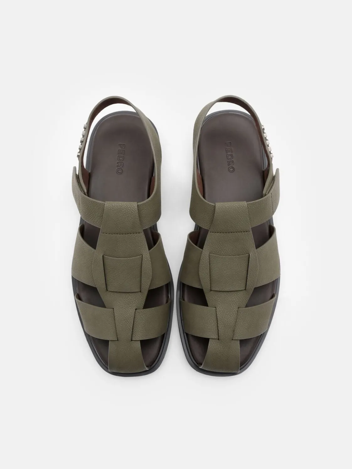 Roman Backstrap Sandals - Military Green
