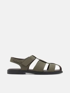 Roman Backstrap Sandals - Military Green