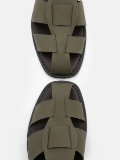 Roman Backstrap Sandals - Military Green