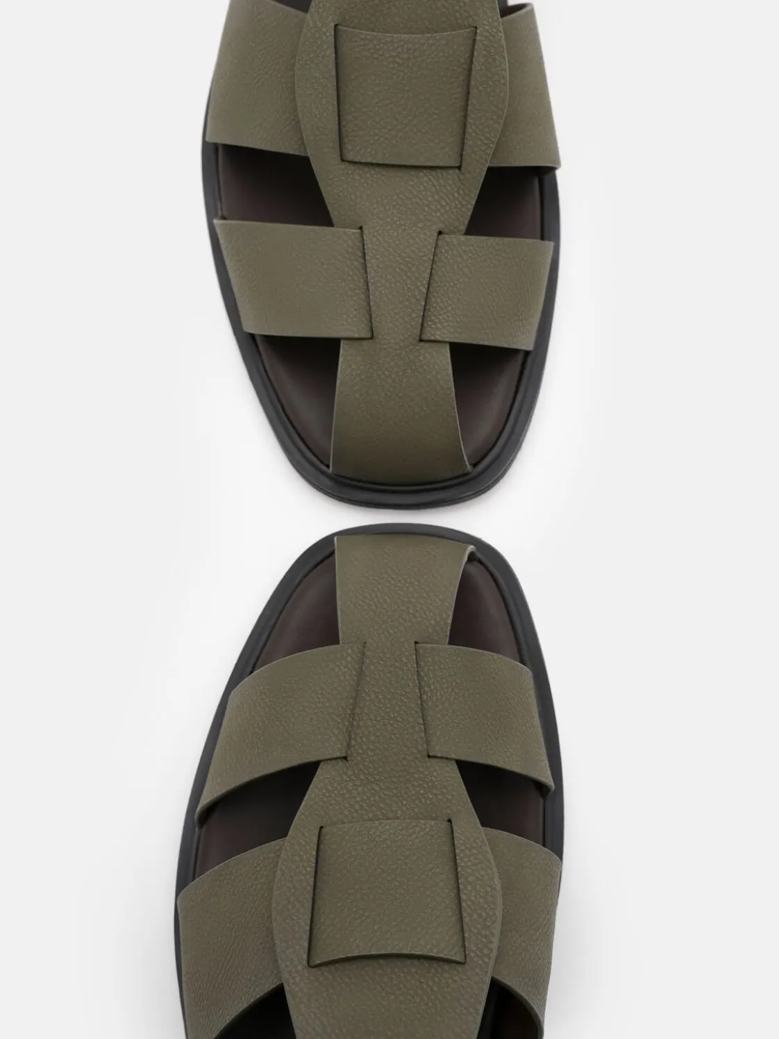 Roman Backstrap Sandals - Military Green