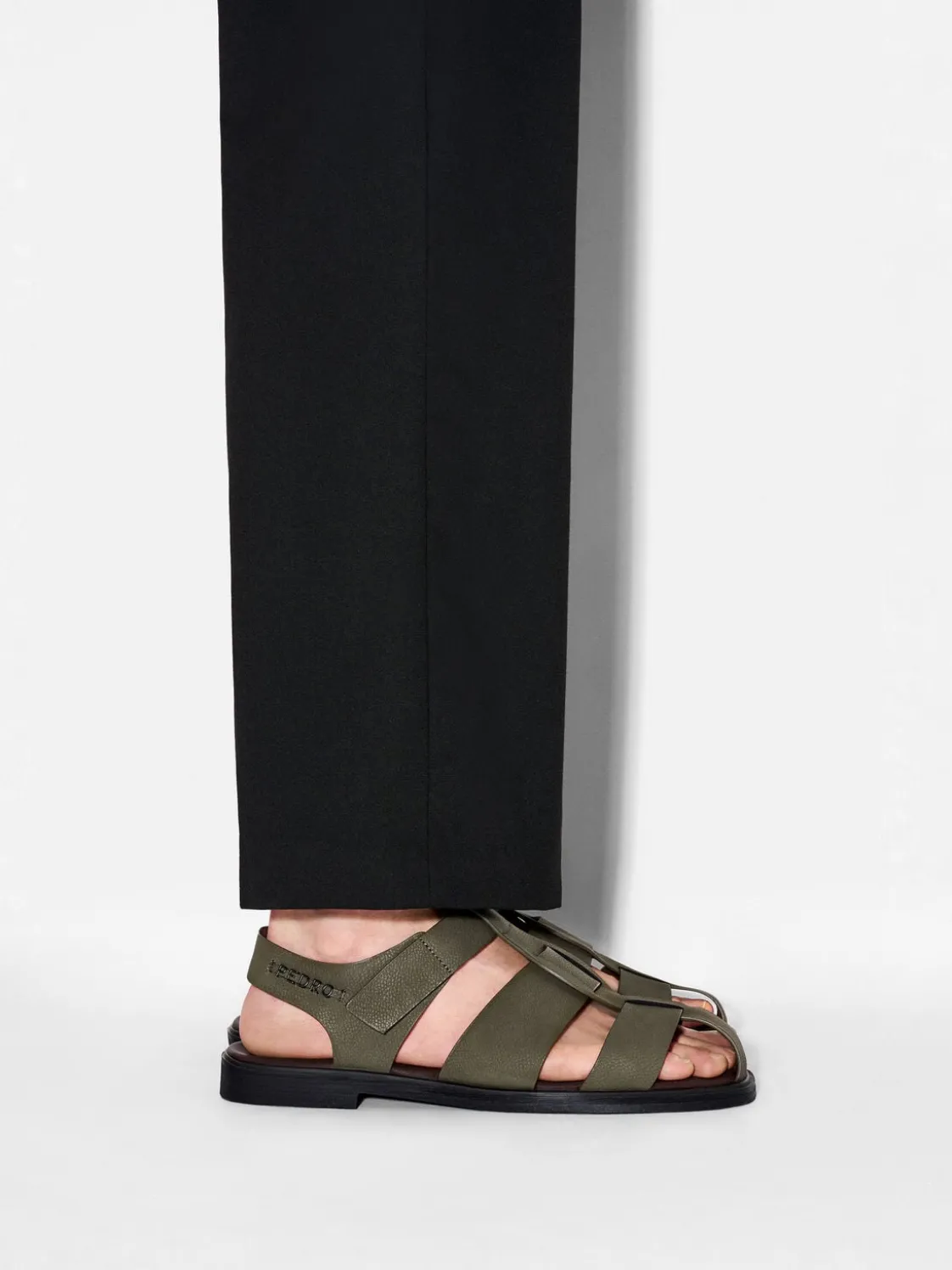 Roman Backstrap Sandals - Military Green