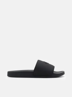 Rubber Slide Sandals - Black