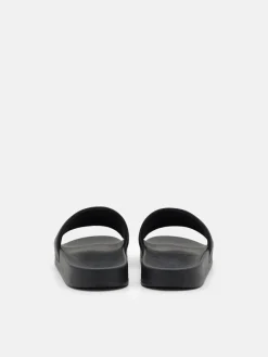 Rubber Slide Sandals - Black