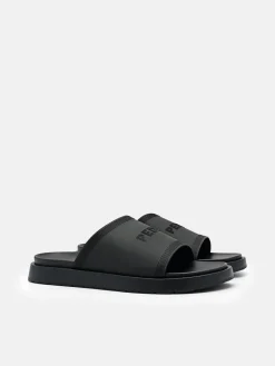 Rubber Slide Sandals - Black