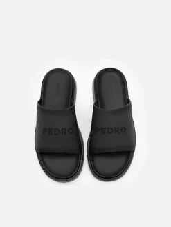 Rubber Slide Sandals - Black