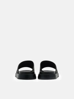 Rubber Slide Sandals - Black