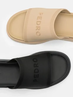 Rubber Slide Sandals - Black