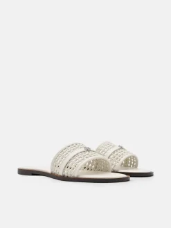 Sadie Woven Slide Sandals - Chalk Weave
