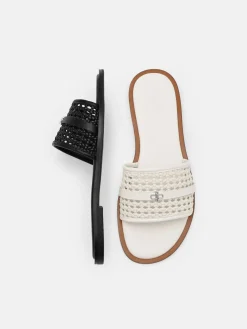 Sadie Woven Slide Sandals - Chalk Weave