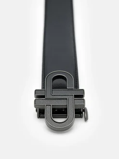Saffiano Leather Automatic Belt - Black