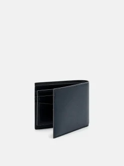Saffiano Leather Bi-Fold Wallet with Insert - Navy