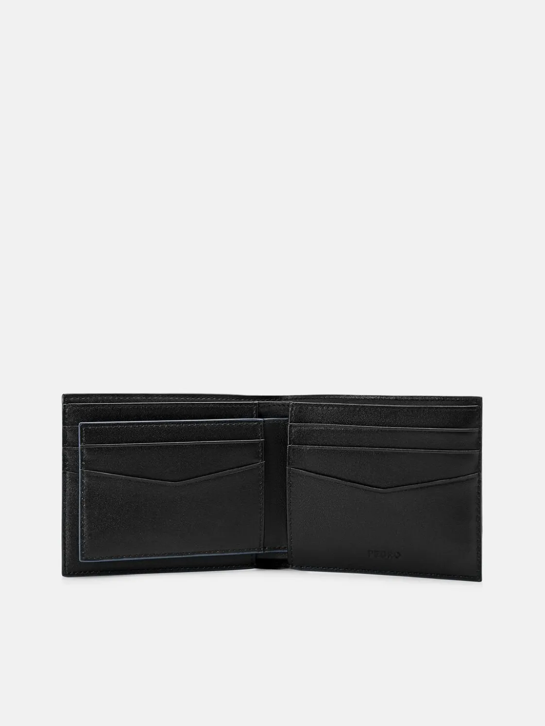 Saffiano Leather Bi-Fold Wallet with Insert - Navy