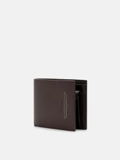 Saffiano Leather Bi-Fold Wallet with Coin Pouch - Dark Brown Saffiano