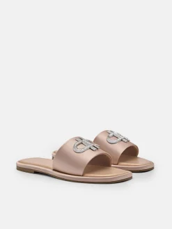 Satin Sandals - Nude