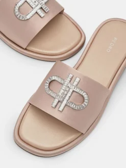 Satin Sandals - Nude