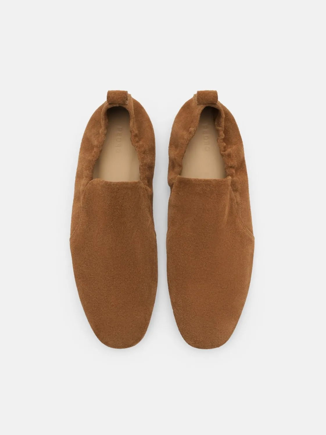 Scrunch Leather Slip-On Flats - Cognac