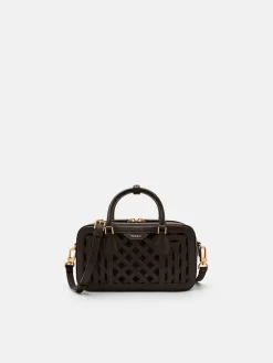 Seren Woven Bowling Bag - Dark Brown