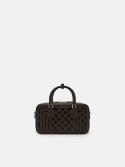 Seren Woven Bowling Bag - Dark Brown