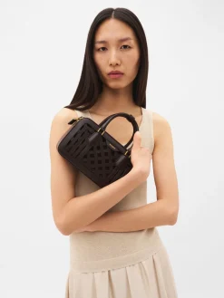 Seren Woven Bowling Bag - Dark Brown