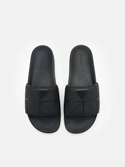 Slide Sandals in Pixel - Black
